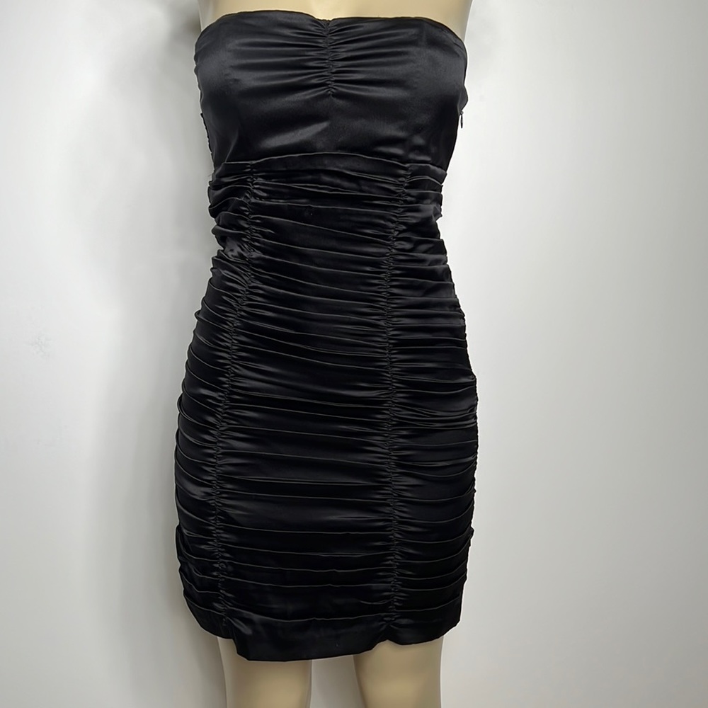 Express black satin rutched dress size 4